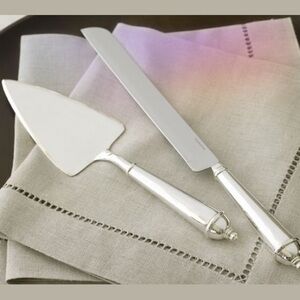 Pottery Barn Silver Cake Server Set